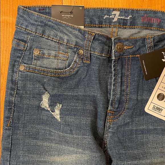 7 For all mankind Sedona slimmy comfort stretch Blue Jeans straight leg size 10 - Picture 5 of 9